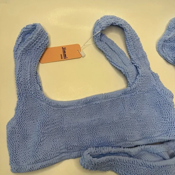 ‼️SALE‼️ Jimmi Swim Blue Textured 3 Piece Bikini Set - Picture 3 of 5